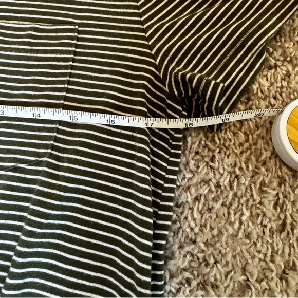 JCrew Green and White Striped Top | Tee | Cropped Tee Size Medium - Picture 8 of 13